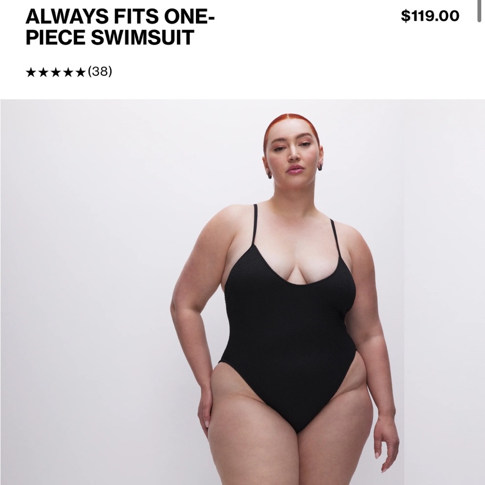 Good American always fits one piece swimsuit